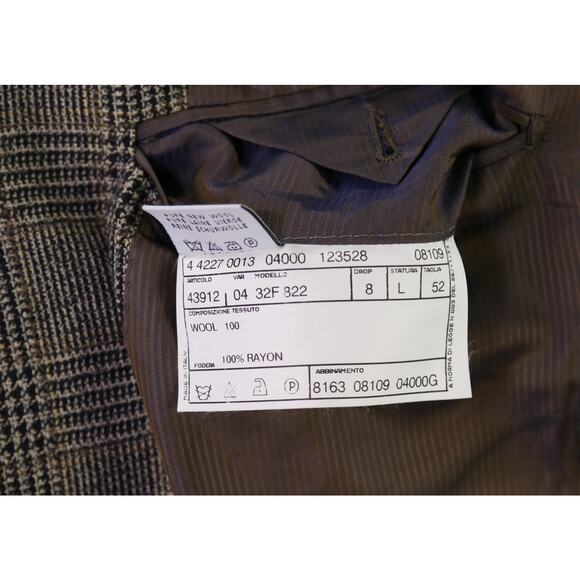 Pal Zileri Black Brown Tan Plaid Knit Wool Sportcoat Blazer 42L - Picture 8 of 9